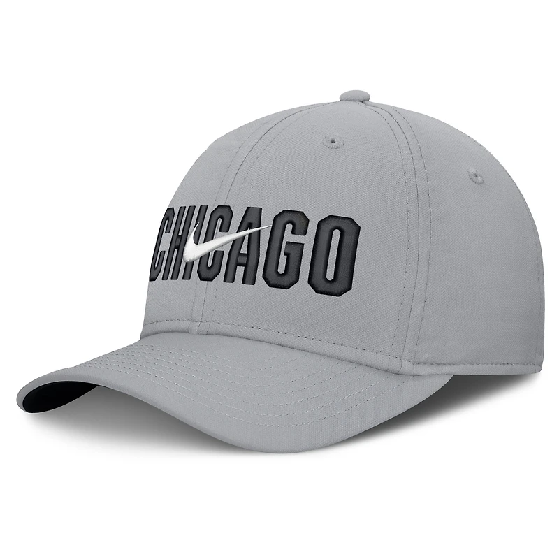Casquette Nike Primetime Rise Dri-FIT Flex grise pour homme, Chicago White Sox