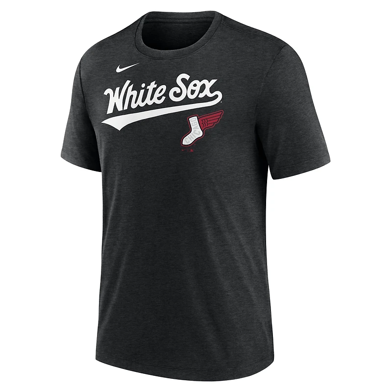 T-shirt Nike noir chiné Chicago White Sox 2025 City Connect Tri-Blend pour homme