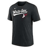 T-shirt Nike noir chiné Chicago White Sox 2025 City Connect Tri-Blend pour homme
