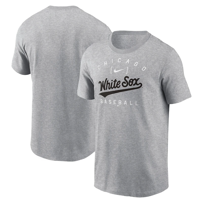 T-shirt Nike gris chiné Chicago White Sox Home Team Athletic Arch pour homme
