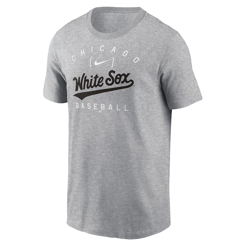 T-shirt Nike gris chiné Chicago White Sox Home Team Athletic Arch pour homme