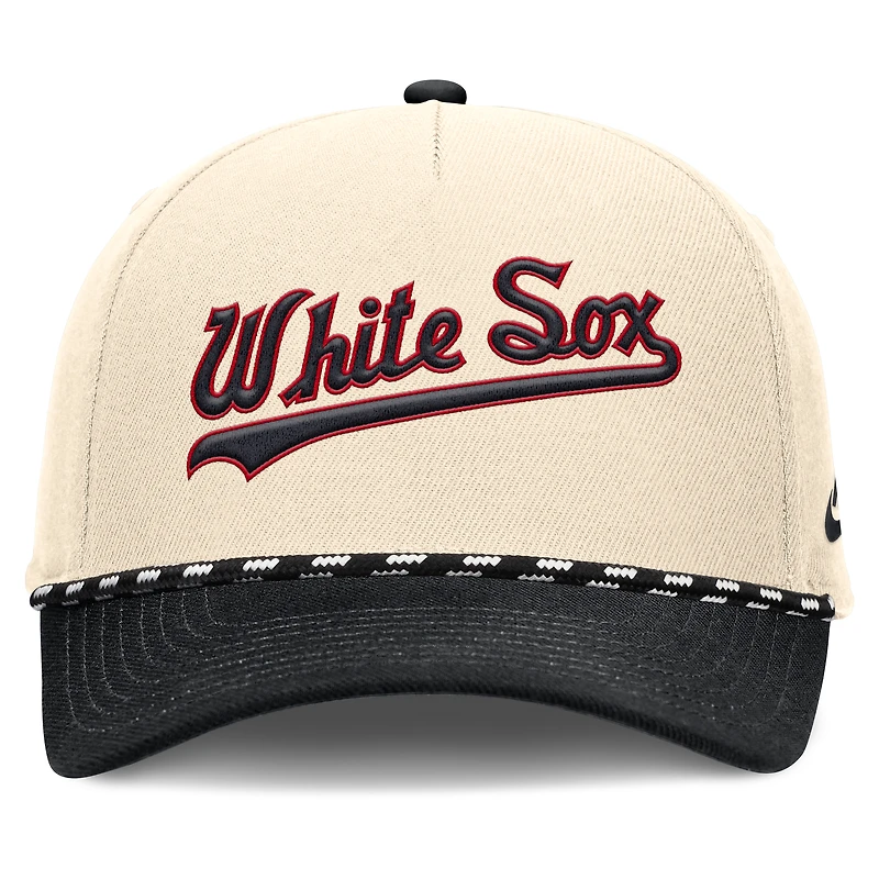 Casquette ajustable Nike pour homme, coloris naturel/noir, collection Cooperstown des Chicago White Sox
