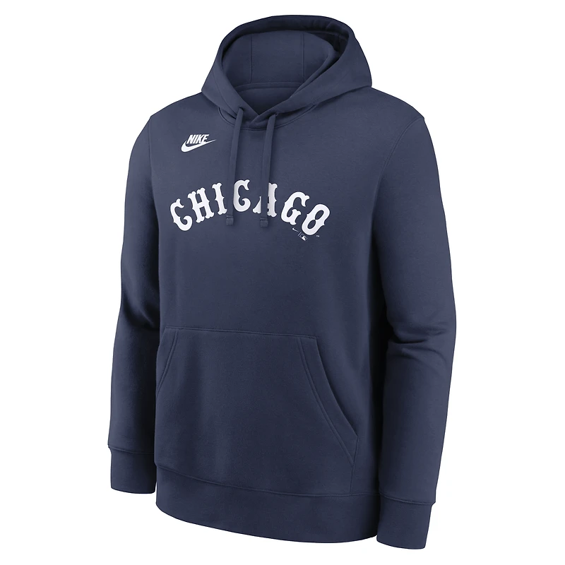 Sweat à capuche Nike pour homme, bleu marine, Chicago White Sox, collection Cooperstown, logo du club