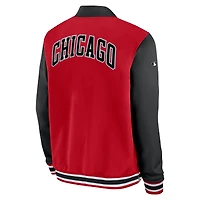 Veste aviateur zippée Nike rouge/noir Chicago White Sox 2025 City Connect Authentic Collection pour homme