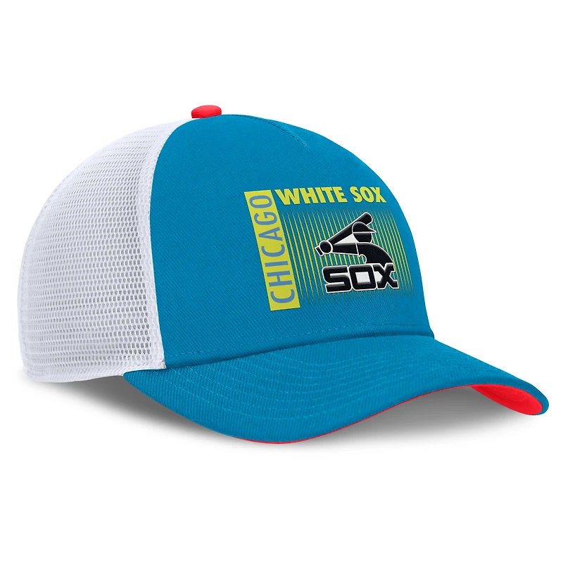 Casquette de camionneur ajustable Nike Chicago White Sox Neon 90s Rise pour homme, bleu fluo