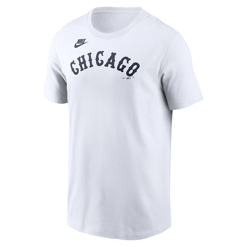 Men's Nike White Chicago Sox Cooperstown Collection Wordmark T-Shirt