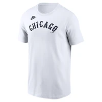 Men's Nike White Chicago Sox Cooperstown Collection Wordmark T-Shirt