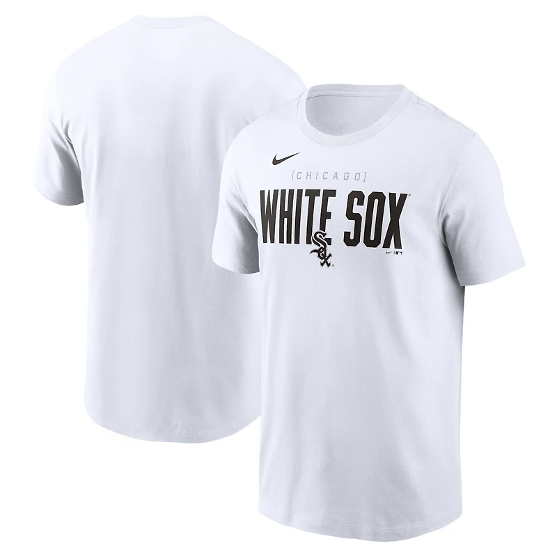 Men's Nike White Chicago Sox Home Team Bracket Stack T-Shirt