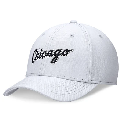 Casquette Nike Performance Flex blanche des Chicago White Sox pour homme