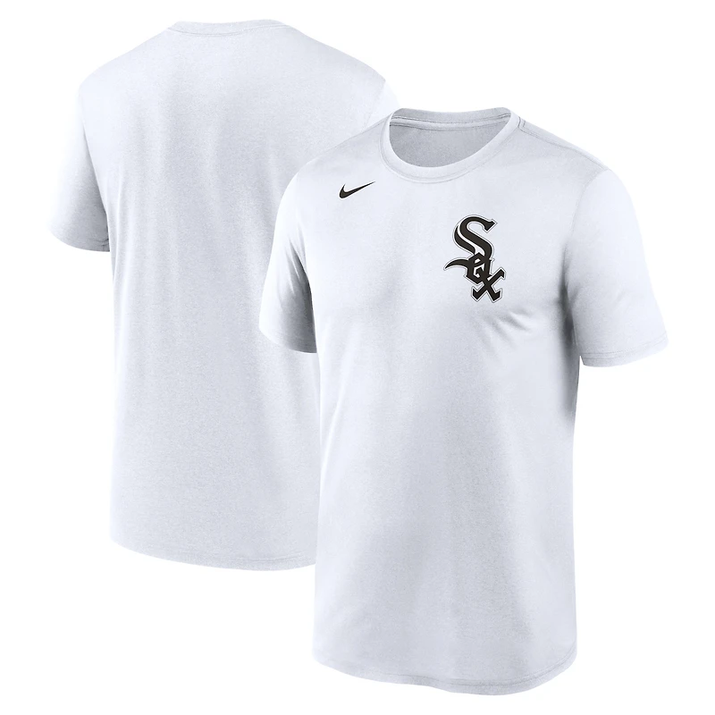 T-shirt grande et haute Performance Nike Chicago White Sox Wordmark Legend pour homme, blanc