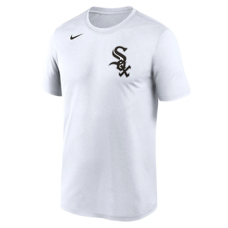 T-shirt grande et haute Performance Nike Chicago White Sox Wordmark Legend pour homme, blanc