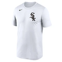 T-shirt grande et haute Performance Nike Chicago White Sox Wordmark Legend pour homme, blanc