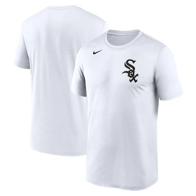 T-shirt grande et haute Performance Nike Chicago White Sox Wordmark Legend pour homme, blanc