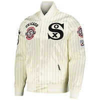 Men's Pro Standard Cream Chicago White Sox Cooperstown Collection Pinstripe Retro Classic Satin Full-Snap Jacket