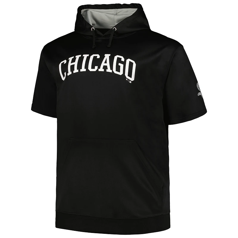 Sweat à capuche contrasté manches courtes pour homme Profile Black Chicago White Sox Big & Tall
