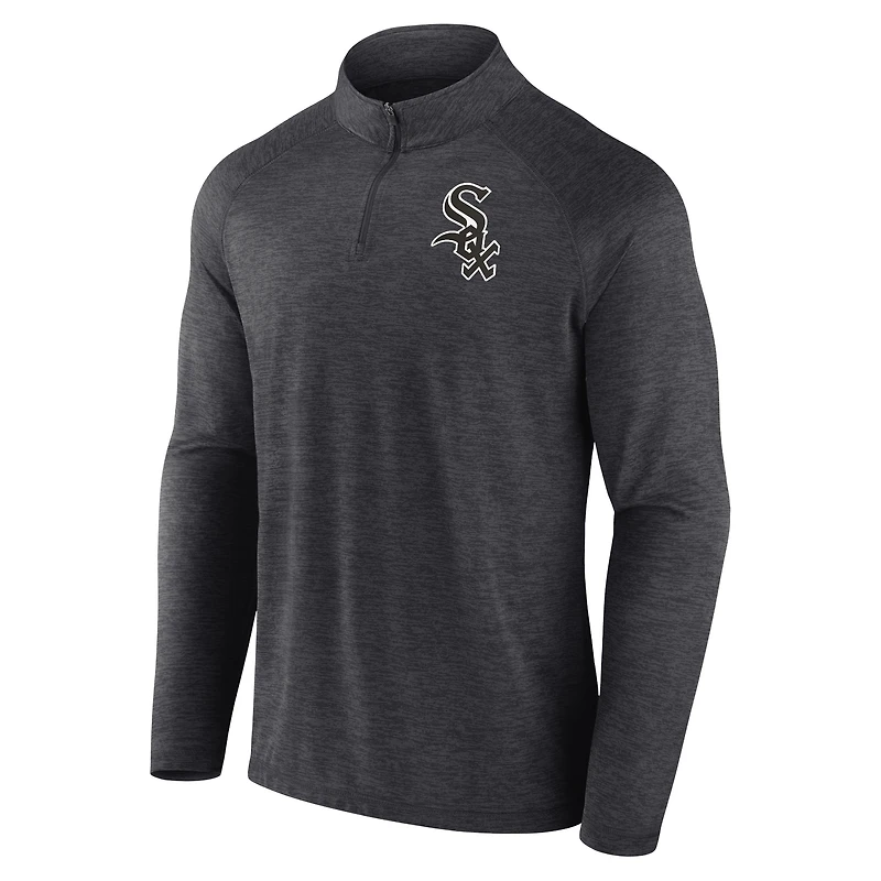 Haut à quart de zip raglan noir Chicago White Sox Big & Tall pour hommes
