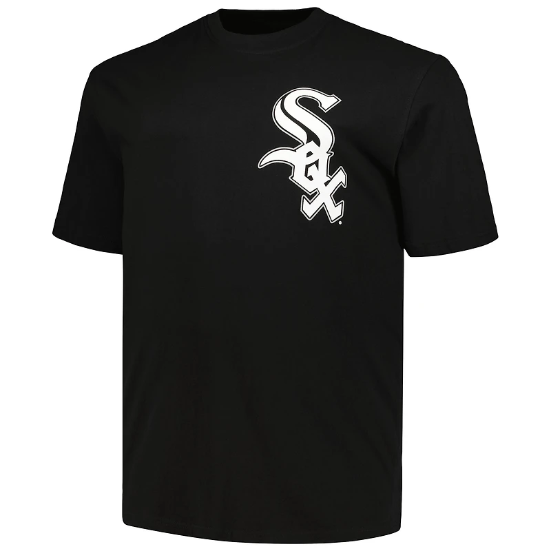 Profil pour homme Frank Thomas Noir Chicago White Sox Big & Tall Cooperstown Collection Nom et numéro du joueur T-shirt