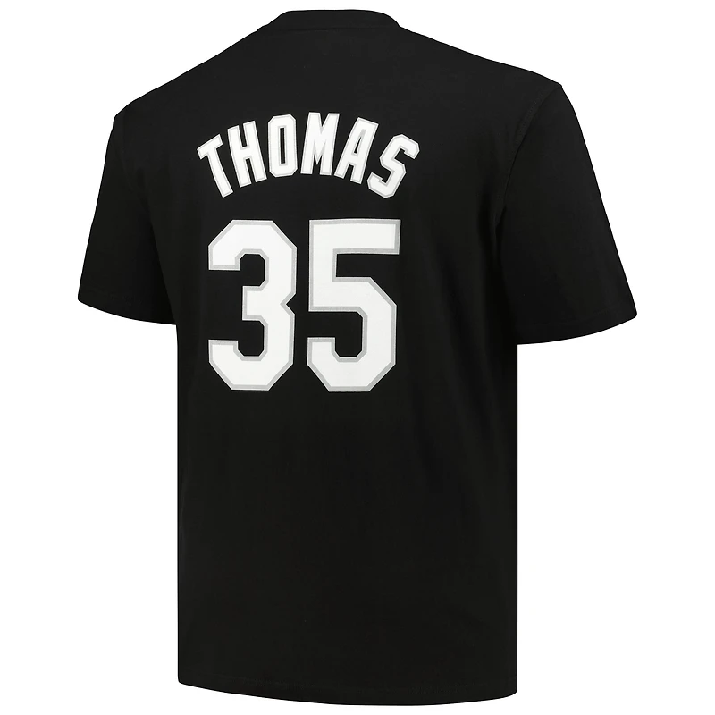 Profil pour homme Frank Thomas Noir Chicago White Sox Big & Tall Cooperstown Collection Nom et numéro du joueur T-shirt