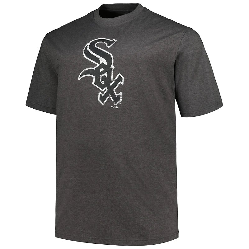 Profil pour hommes Heather Black Chicago White Sox Big & Tall T-shirt avec logo vieilli