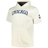Men's Profile Oatmeal Chicago White Sox Big & Tall Contrast Short Sleeve Pullover Hoodie