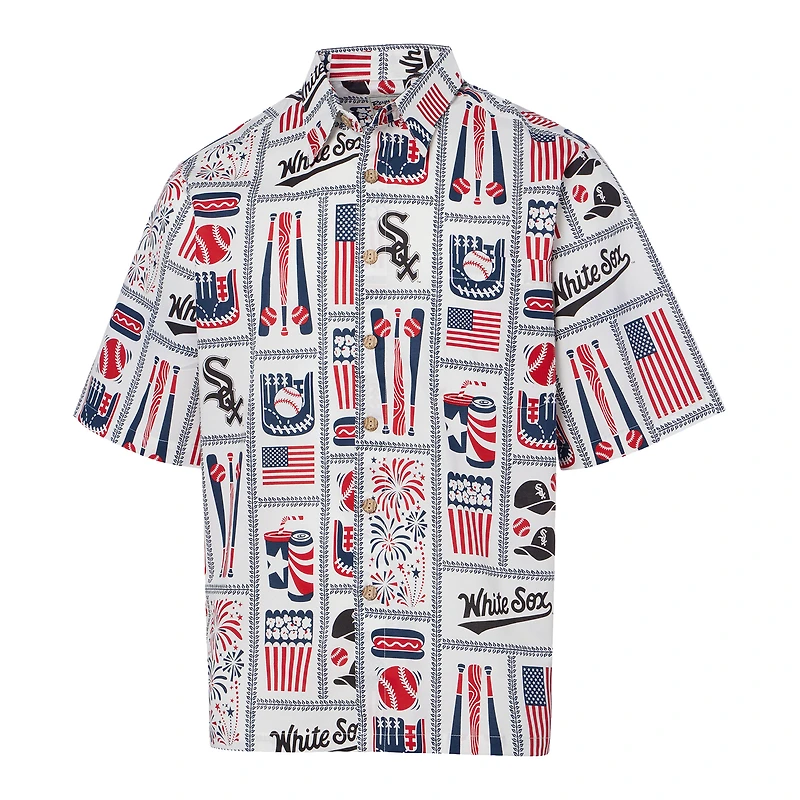 Men's Reyn Spooner White Chicago Sox Americana Button-Up Shirt