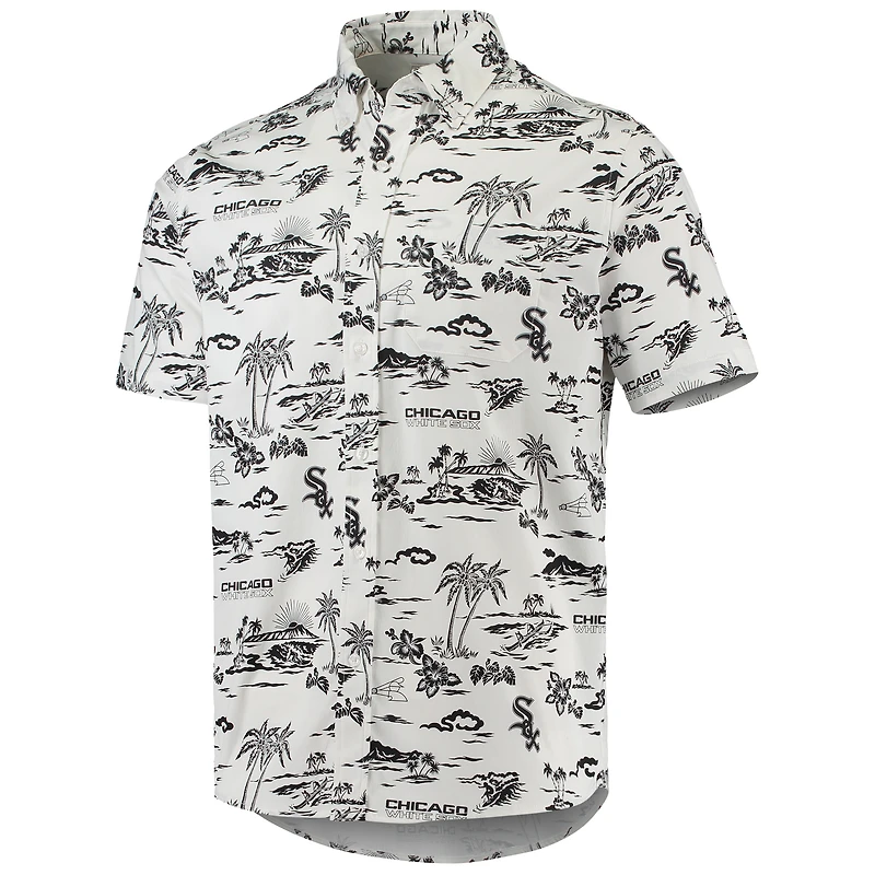 Men's Reyn Spooner White Chicago Sox Kekai Performance Button-Down Shirt