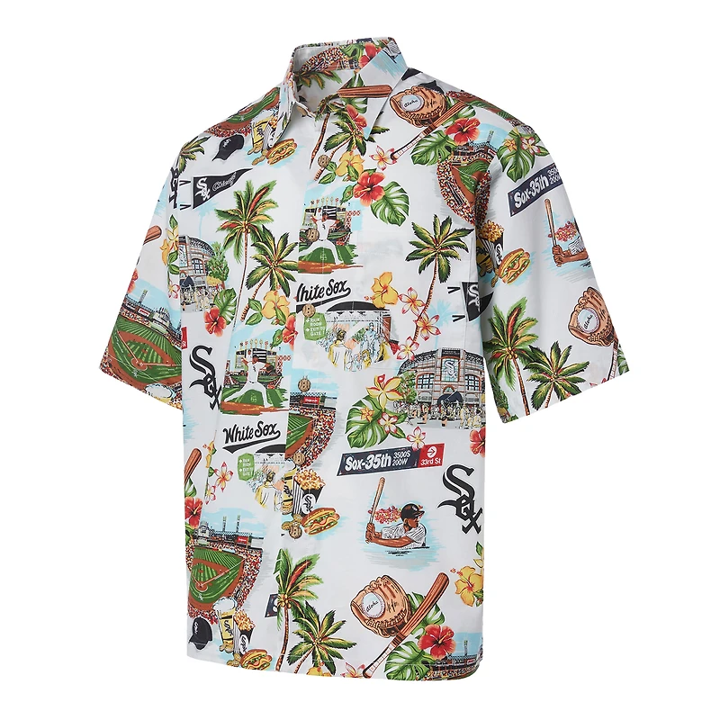 Men's Reyn Spooner White Chicago Sox Scenic Button-Up Shirt