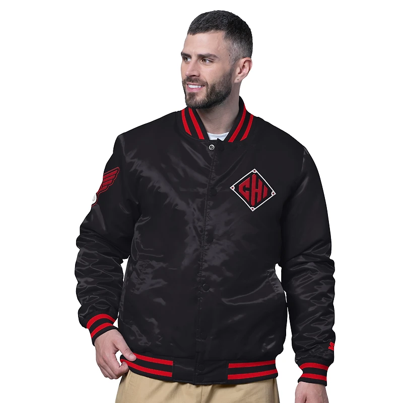 Men's Starter Black Chicago White Sox City Connect Full-Snap Varsity Jacket