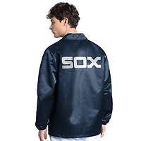 Men's Starter  Navy Chicago White Sox Cooperstown Collection Point Man Full-Snap Coaches Jacket
