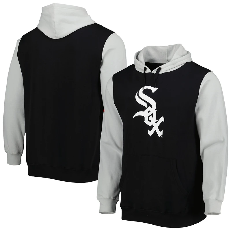 Sweat à capuche Stitches noir/gris pour homme, aux couleurs des Chicago White Sox.