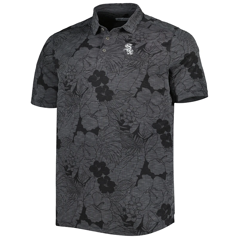 Men's Tommy Bahama Black Chicago White Sox Big & Tall Miramar Blooms Polo