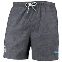 Men's Tommy Bahama Black Chicago White Sox Naples Layered Leaves Swim Trunks