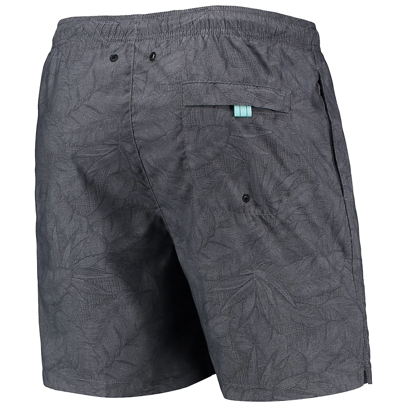 Men's Tommy Bahama Black Chicago White Sox Naples Layered Leaves Swim Trunks