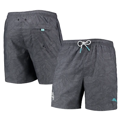 Men's Tommy Bahama Black Chicago White Sox Naples Layered Leaves Swim Trunks