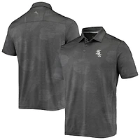 Polo pour homme Tommy Bahama Charcoal Chicago White Sox Palm Coast Delray Fond IslandZone Allover