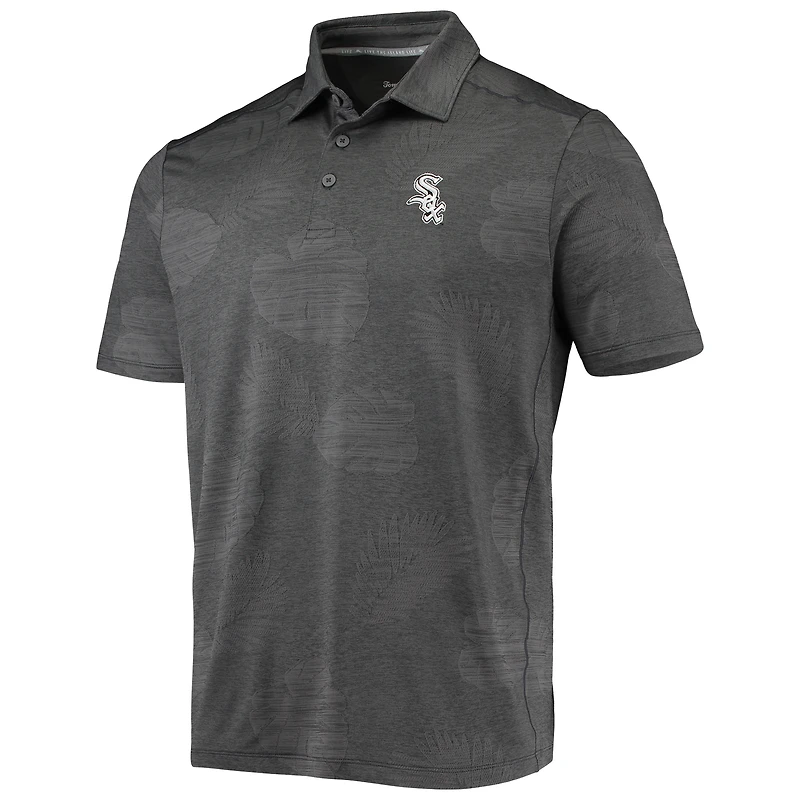 Polo pour homme Tommy Bahama Charcoal Chicago White Sox Palm Coast Delray Fond IslandZone Allover