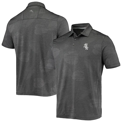Polo pour homme Tommy Bahama Charcoal Chicago White Sox Palm Coast Delray Fond IslandZone Allover
