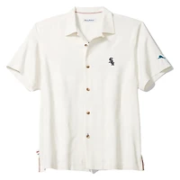 Men's Tommy Bahama White Chicago Sox Island Fly Ball Camp COOLMAX Tri-Blend Button-Up Shirt