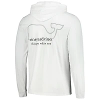 T-shirt à capuche manches longues Vineyard Vines pour hommes, blanc, Chicago White Sox