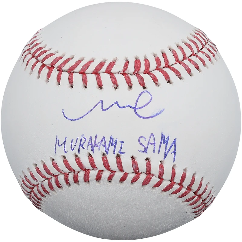 Balle de baseball Rawlings MLB autographiée par Munetaka Murakami des White Sox de Chicago avec inscription « Murakami-Sama »