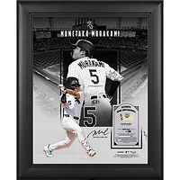 Collage encadré 11" x 14" avec une signature fac-similé de Munetaka Murakami (Chicago White Sox) et un morceau de balle utilisée en match - Édition limitée à 250 exemplaires