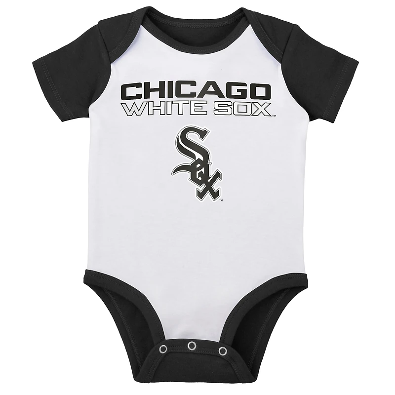 Lot de deux cache-couches pour nouveau-né et bébé blanc/gris chiné Chicago White Sox Little Slugger