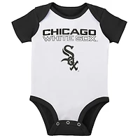 Lot de deux cache-couches pour nouveau-né et bébé blanc/gris chiné Chicago White Sox Little Slugger