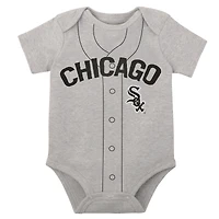 Newborn & Infant White/Heather Gray Chicago White Sox Little Slugger Two-Pack Bodysuit Set