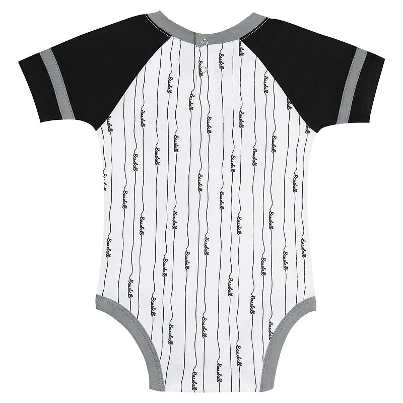 Newborn & Infant White Chicago Sox Base Hitter Bodysuit, Bib Bootie Set