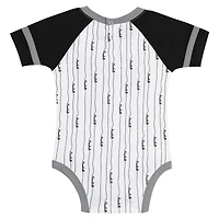 Newborn & Infant White Chicago Sox Base Hitter Bodysuit, Bib Bootie Set