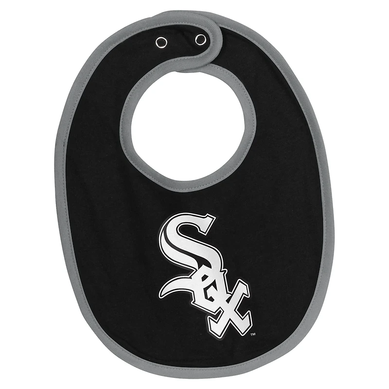 Newborn & Infant White Chicago Sox Base Hitter Bodysuit, Bib Bootie Set