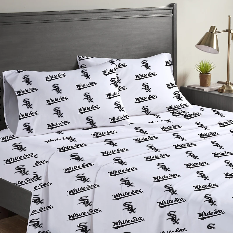 Pegasus Chicago White Sox Four-Piece Queen Sheet Set