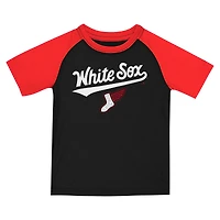 Ensemble t-shirt et short Nike City Connect 2025 noir/rouge Chicago White Sox pour enfant d'âge préscolaire