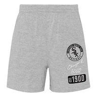 Toddler White/Heather Gray Chicago White Sox Two-Piece Groundout Baller Raglan T-Shirt & Shorts Set